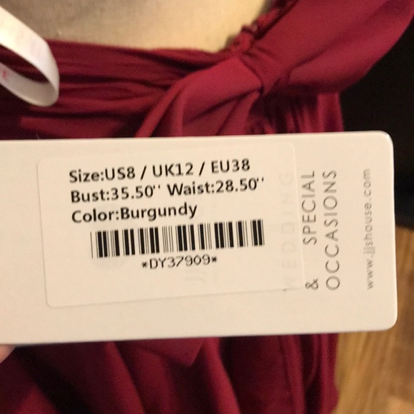 JJs House Highlow open back dress in burgundy - Picture 2 of 8